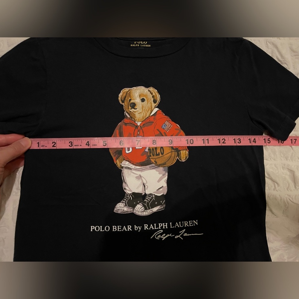 Polo by Ralph Lauren Boys Navy Blue Polo Bear USA T-shirt Sz. 7 - Picture 7 of 8